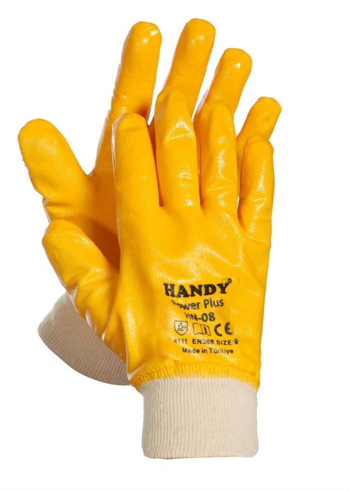 HANDY POWER PLUS HN-08 Tam Kaplı Sarı Nitril Eldiven